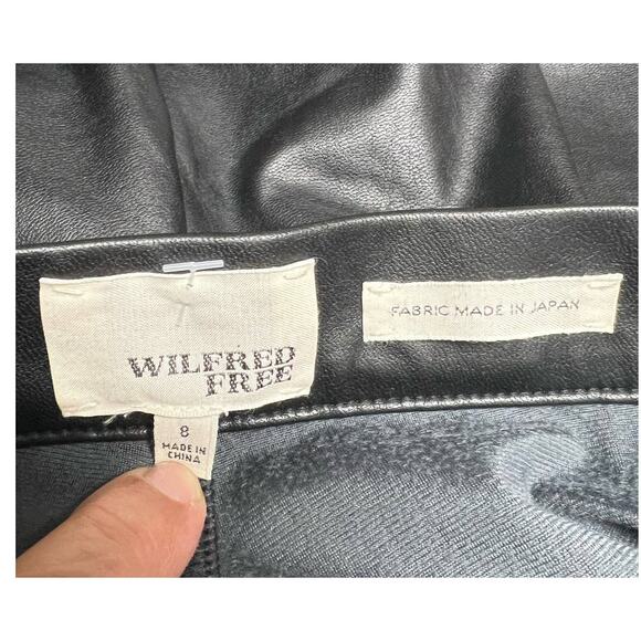 Aritzia Wilfred Free High Rise Black Faux Leather Pants Size 8 Club Night Out - Picture 4 of 4